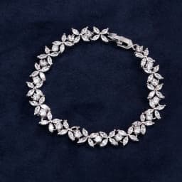 ZAKOL Luxury Geometric Water Drop Zirconia Bracelets for Elegant Women Full Crystal Charm Bracelet Bridal Wedding Jewelry