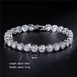 ZAKOL Luxury Geometric Water Drop Zirconia Bracelets for Elegant Women Full Crystal Charm Bracelet Bridal Wedding Jewelry