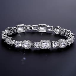 ZAKOL Luxury Geometric Water Drop Zirconia Bracelets for Elegant Women Full Crystal Charm Bracelet Bridal Wedding Jewelry