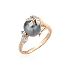 Wbmqda Grey Pearl Women's Rings 585 Rose Gold Color Luxury Wedding Zircon Jewelry Gifts