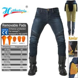 Kevlar Motorcycle Jeans Men Motocross Protective Pants Aramid Sports Racing Riding Gear Spring Autumn