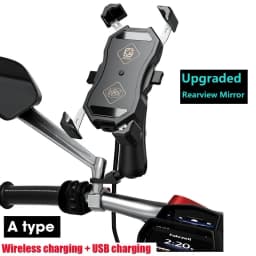 2022 Upgraded Motorcycle Phone Holder 15W Wireless Charger USB QC3.0 Fast Charging Bike Smartphone Stand 360 Cellphone Support