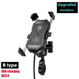 2022 Upgraded Motorcycle Phone Holder 15W Wireless Charger USB QC3.0 Fast Charging Bike Smartphone Stand 360 Cellphone Support