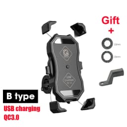 2022 Upgraded Motorcycle Phone Holder 15W Wireless Charger USB QC3.0 Fast Charging Bike Smartphone Stand 360 Cellphone Support