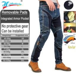 Kevlar Motorcycle Jeans Men Summer Riding Pants Blue Dirt Bike Trousers Abrasion Resistant Mesh Ventilation Durable