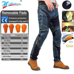 Kevlar Motorcycle Jeans Men Summer Riding Pants Blue Dirt Bike Trousers Abrasion Resistant Mesh Ventilation Durable