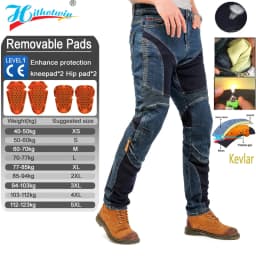 Kevlar Motorcycle Jeans Men Summer Riding Pants Blue Dirt Bike Trousers Abrasion Resistant Mesh Ventilation Durable