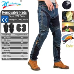 Kevlar Motorcycle Jeans Men Summer Riding Pants Blue Dirt Bike Trousers Abrasion Resistant Mesh Ventilation Durable