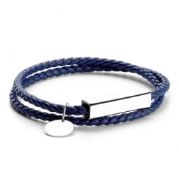 Personalized Anniversary Gift Stainless Steel Engraved Genuine Leather Bracelet lovers Gift Bracelet