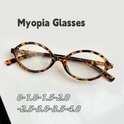 0 -0.5 -1.0 -1.5 To -4.0 Oval Frame Women's Myopia Glasses Trendy Anti-Blue Light Near Sighted Glasses Prescription Eyeglasses