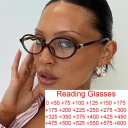 Oval Shape Women's Reading Glasses Frame Luxury Brand Vintage Retro Leopard Eyeglasses Men Anti Blue Light Presbyopia Eyewear