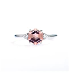 Luxyimagic Hexagon London Blue Topaz Gemstone Ring for Women Soid 925 Sterling Silver Tanzanite Morganite Jewelry for Engagement