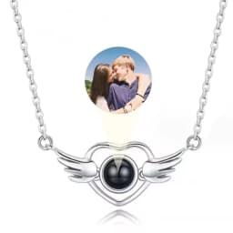 Custom Picture Heart Necklace Personalized Projection Necklace Memorial Valentine's Day Birthday Gifts for Wife Girlfriend