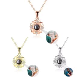 Custom Picture Heart Necklace Personalized Projection Necklace Memorial Valentine's Day Birthday Gifts for Wife Girlfriend