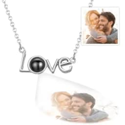 Custom Picture Heart Necklace Personalized Projection Necklace Memorial Valentine's Day Birthday Gifts for Wife Girlfriend