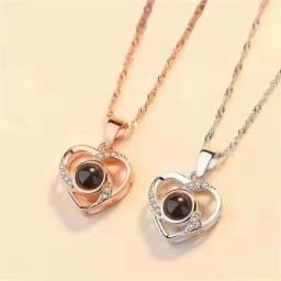 Custom Picture Heart Necklace Personalized Projection Necklace Memorial Valentine's Day Birthday Gifts for Wife Girlfriend