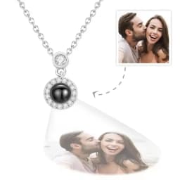 Custom Picture Heart Necklace Personalized Projection Necklace Memorial Valentine's Day Birthday Gifts for Wife Girlfriend