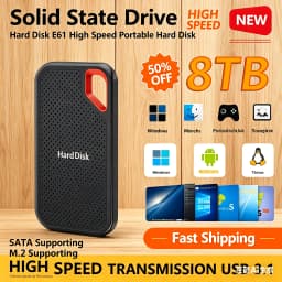 Large Capacity External Hard Drive Ultra Slim Hard Disk Storage Device For PC Notebook Mobile File Storage