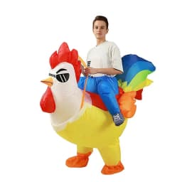 Adult Colorful Rooster ET Alien Inflatable Costumes Funny Fancy Animal Outfits Halloween Carnival Performance Wear for Man Woman