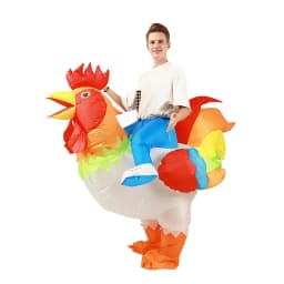 Adult Colorful Rooster ET Alien Inflatable Costumes Funny Fancy Animal Outfits Halloween Carnival Performance Wear for Man Woman