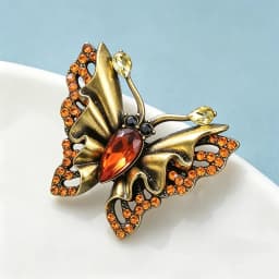 Wuli&baby Vintage Butterfly Brooches For Women Unisex Gothic Elegant Insects Party Office Brooch Pin Gifts