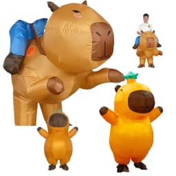 New Arrival Cartoon Animal Inflatable Costumes 2026 Capybara Inflatable Outfits Cute Animal Blow Up Clothing Party Beach Props