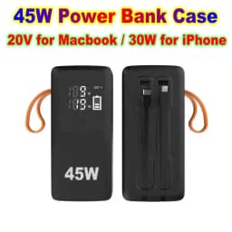 45W Empty Power Bank Case 21700 18650 Battery Housing For Powerbank Charging For Macbook Tablet PC DIY Power Station Box Shell