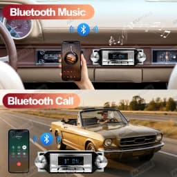 Retro Car Radio for Ford Bronco F-Series Mustang Galaxie Ranchero Multimedia Player FM AM RDS Bluetooth AUX USB 12V MP3 Stereo