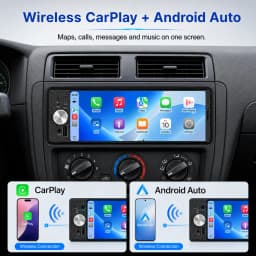 6.36 Inch 1Din Car Stereo Radio Wireless CarPlay Android Auto MP5 Player 1280x480 Touch Screen FM Multimedia Receiver