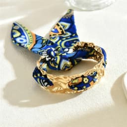 European and American Vintage Leopard Print Silk Scarf Open Bangle for Women Fashionable Colorful Pattern Cuff Bracelet Jewelry