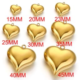 2pcs 45MM Stainless Steel Large Heart Charms PVD Gold Plated Metal Earring Necklace Bracelet Jewelry Making Findings Accessories
