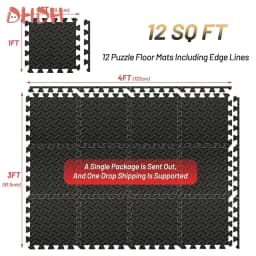 4~20Pcs Puzzle Fitness Mat, Eva Interlocking Foam Floor Tiles for Home Gym, Home Gym Equipment Mat, Non-Slip Floor Mat for Kids