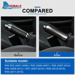 For BMW MINI Cooper R55 Clubman R56 R57 R58 R59 R50 R53 Dry Carbon Fiber Car Handbrake Grip Covers Interior Trim Accessories