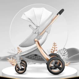 2024 New Baby Stroller 3 in 1with bassinet and car seat eggshell PU leather high quality luxury pram for newborn carriage