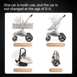 2024 New Baby Stroller 3 in 1with bassinet and car seat eggshell PU leather high quality luxury pram for newborn carriage