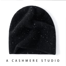 Seamless Cashmere Double-layer Two-color Hat 100% Cashmere Dot Yarn Knitted Toe Cap Men's and Women's Ear Protection Warm Hat