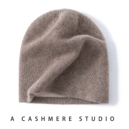 Seamless Cashmere Double-layer Two-color Hat 100% Cashmere Dot Yarn Knitted Toe Cap Men's and Women's Ear Protection Warm Hat