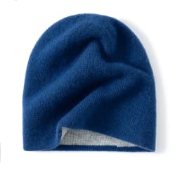Seamless Cashmere Double-layer Two-color Hat 100% Cashmere Dot Yarn Knitted Toe Cap Men's and Women's Ear Protection Warm Hat