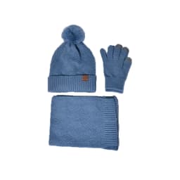 Xinbaoguan 100% Acrylic 9988 Winter Korean Edition Fashion Knitted Wool Warm Hat Scarf Glove 3-Piece Set Ear Protection Hoodie