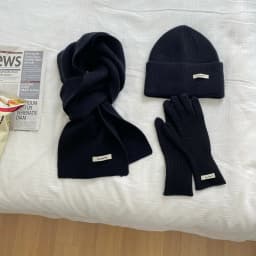Women's Solid Knitted Hat, Scarf, Glove Set, Warm, Autumn, Winter, 2024