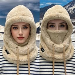 Winter Warm Thermal Windproof Balaclava Ski Hood Motorcycle Face Cover Polar Fleece Adjustable Cycling Neck Cover Full Face Mask