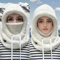 Winter Warm Thermal Windproof Balaclava Ski Hood Motorcycle Face Cover Polar Fleece Adjustable Cycling Neck Cover Full Face Mask