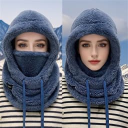Winter Warm Thermal Windproof Balaclava Ski Hood Motorcycle Face Cover Polar Fleece Adjustable Cycling Neck Cover Full Face Mask