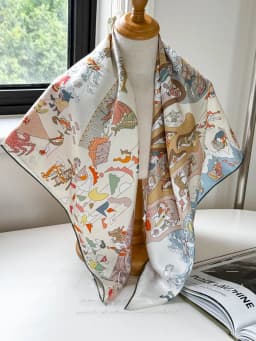 Double-Sided Silk Scarf 90cm 18 Momme Twill Fashionable Versatile Silk Authentic Silk Square Scarf for All Seasons