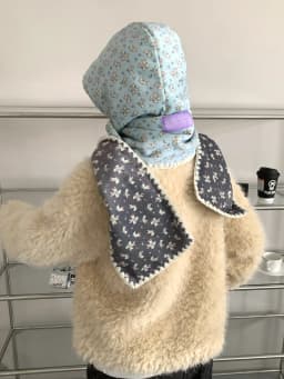Double-Sided Cute Rabbit Hat With Scarf For Women Warm Hooded Earmuffs Scarf For Winter