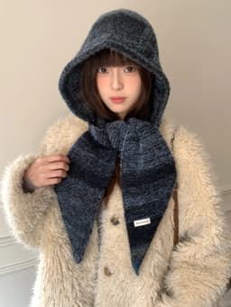 Hat And Scarf Set For Women Winter Warmth Ear Protection Balaclava Cold-Proof Hooded Scarf