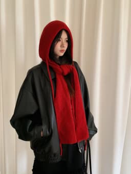 Thick And Warm Solid Color Hooded Scarf For Women Versatile And Korean-Style Student Scarf