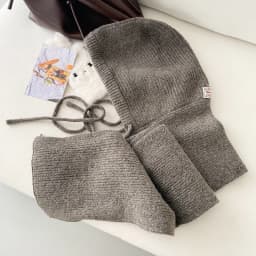Thick And Warm Solid Color Hooded Scarf For Women Versatile And Korean-Style Student Scarf
