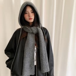 Thick And Warm Solid Color Hooded Scarf For Women Versatile And Korean-Style Student Scarf