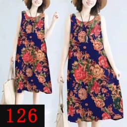 Summer Floral Print Maxi Dress Women's Sleeveless Large Size Three-Piece Set Floral Skirt Belted Midi Dress Ethnic Style
